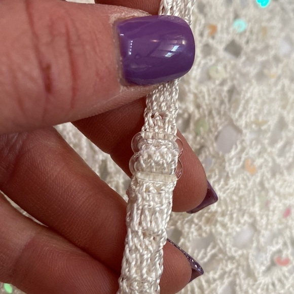 NWT Cool Attitudes Ivory knit top with adjustable straps and sequin throughout. - Picture 7 of 13